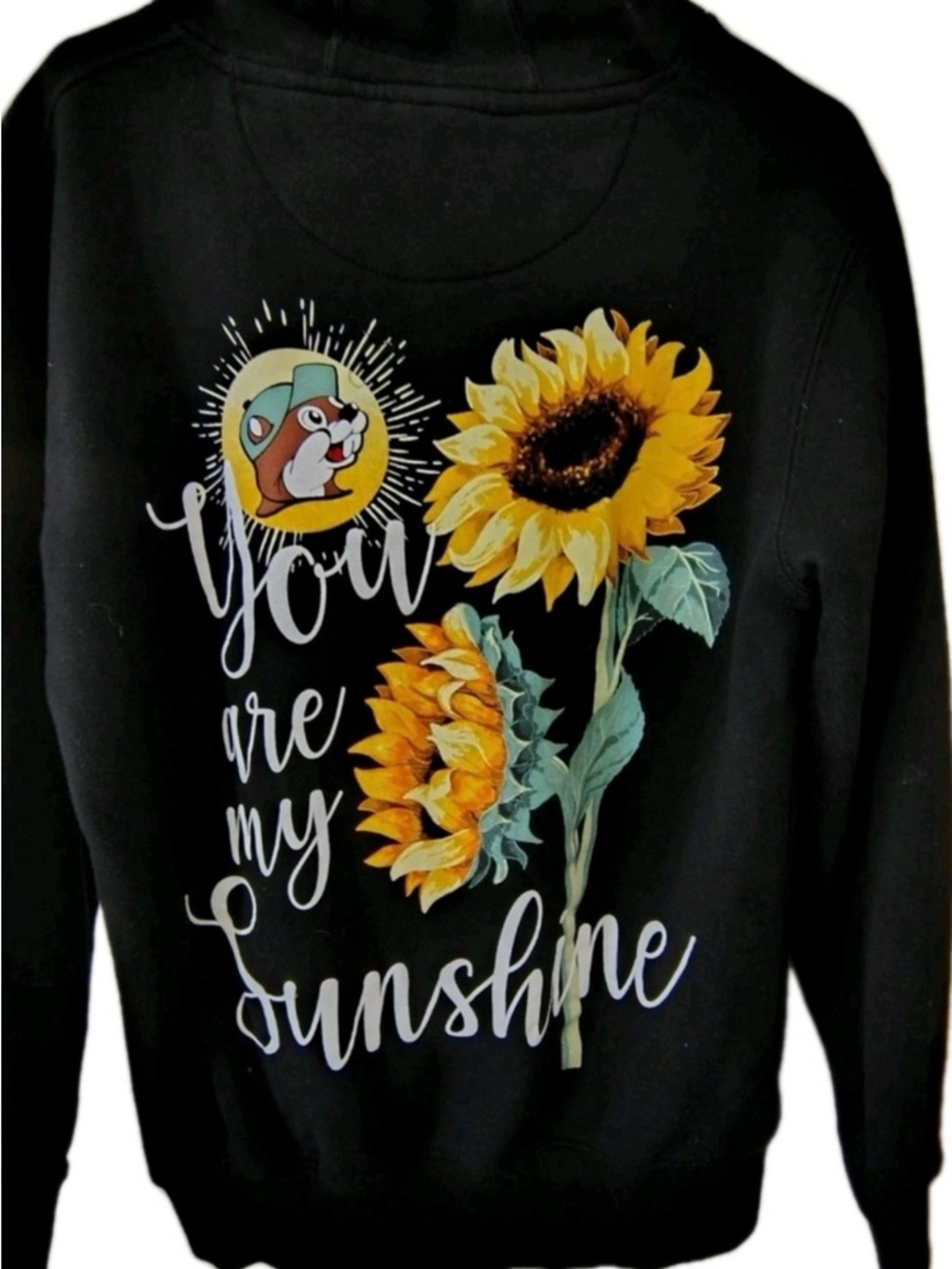 NWOT Buc-ees Size XLarge Unisex Black Sunflower Buc-ee's Hoodie